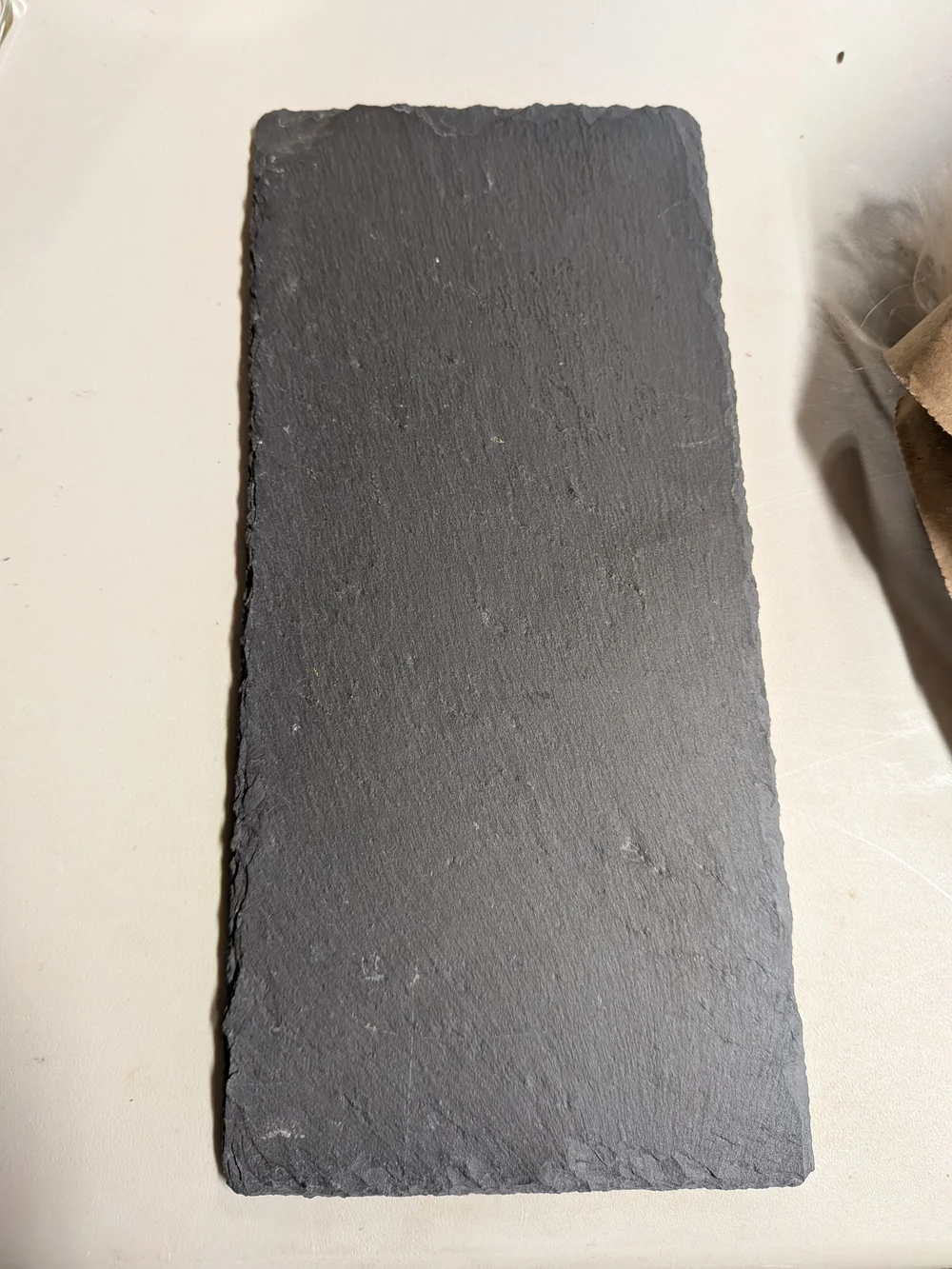 Crate&Barrel Black Rectangular Slate Serving Tray 5.5